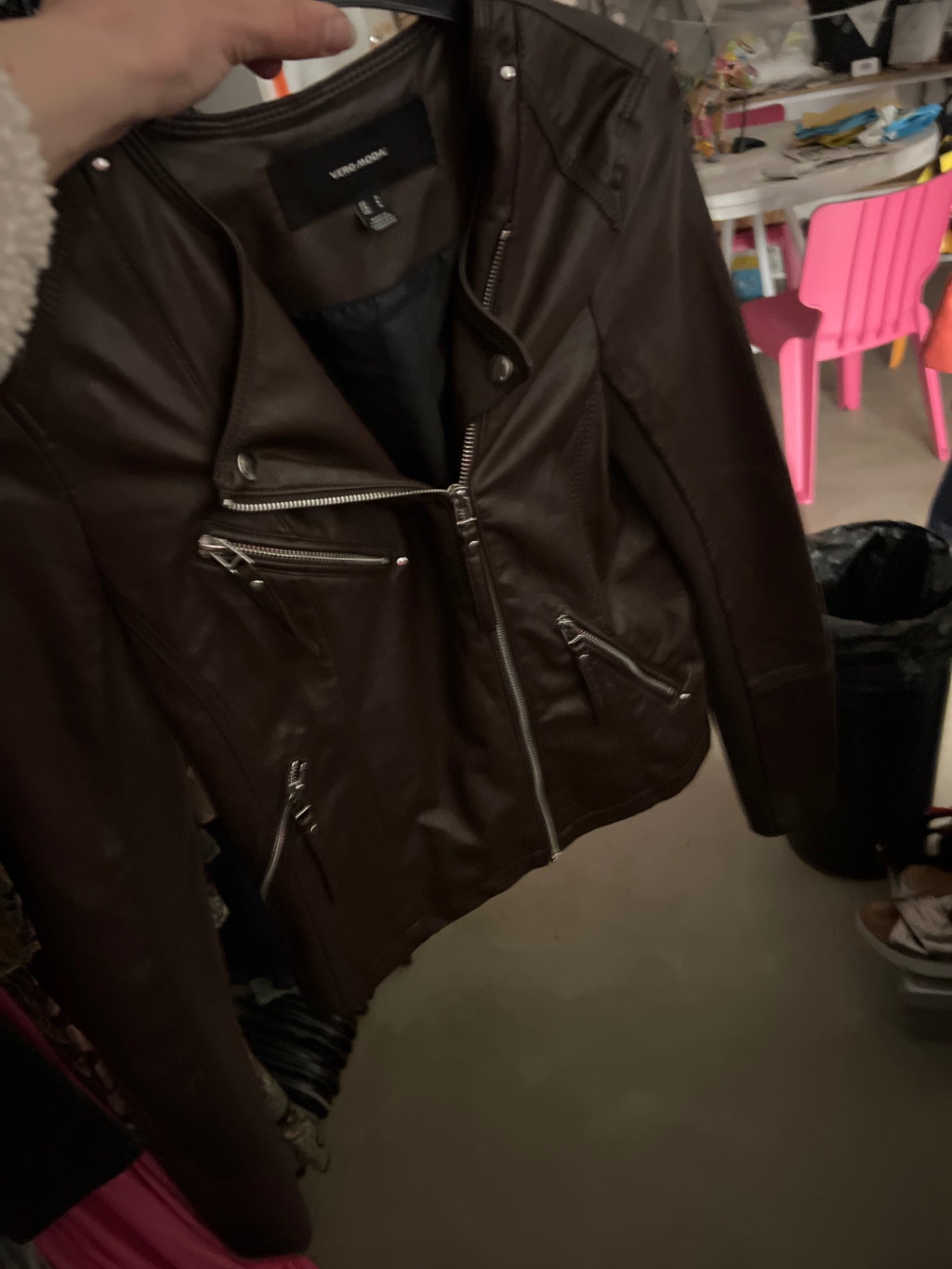 Vero Moda KunstLederjacke Braun Größe: S