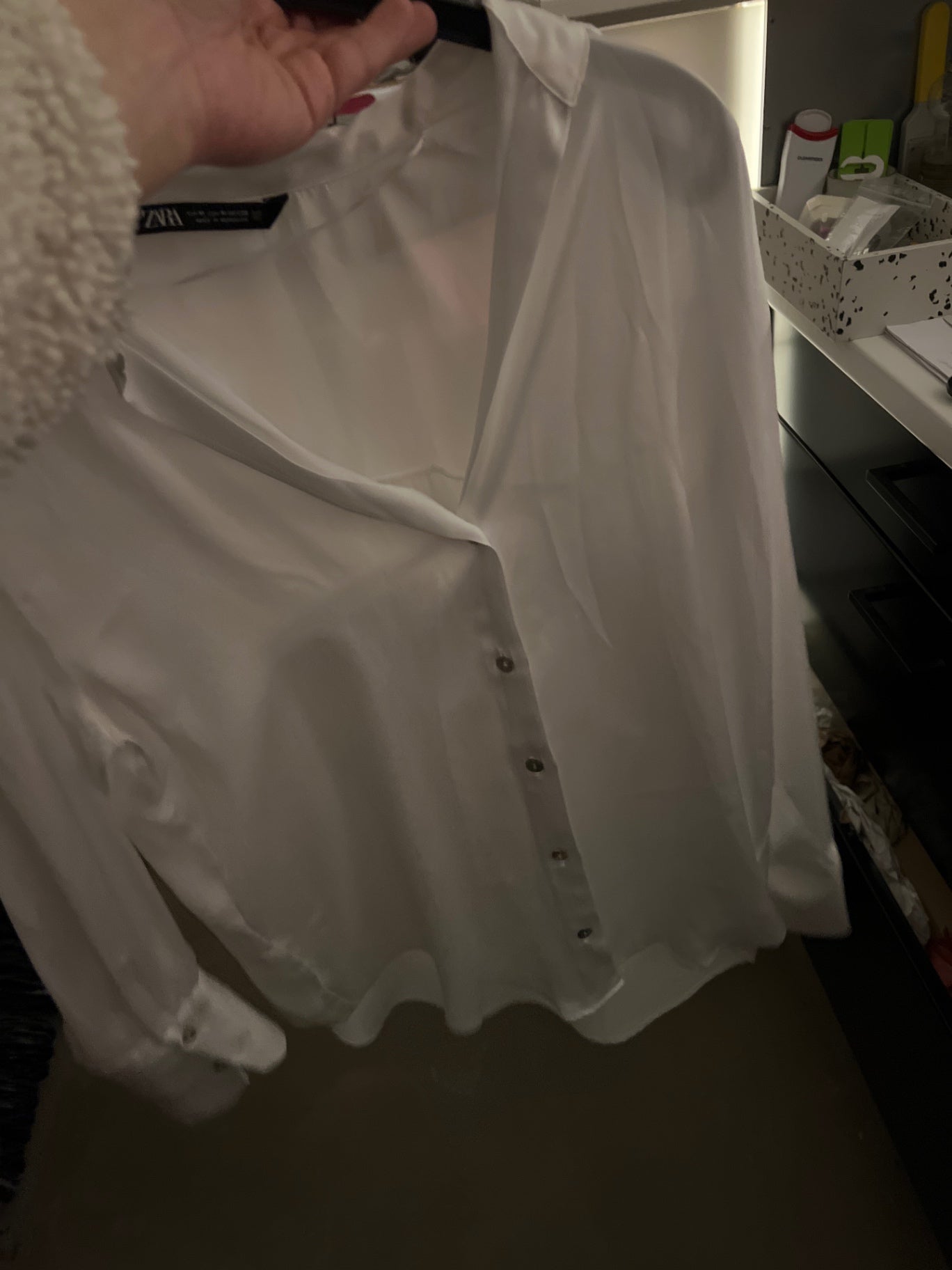 Zara Bluse Weiß Größe: M