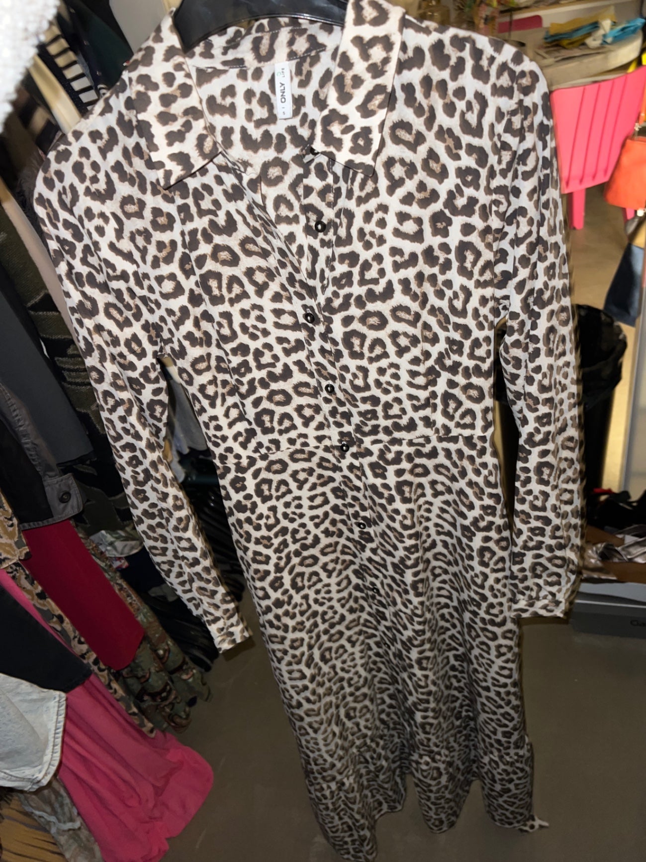 Only Kleid Beige mit Leopardenmuster Größe: S