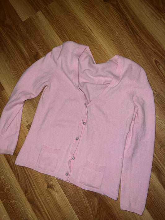 100% Cashmere Strickjacke Rosa Größe: M