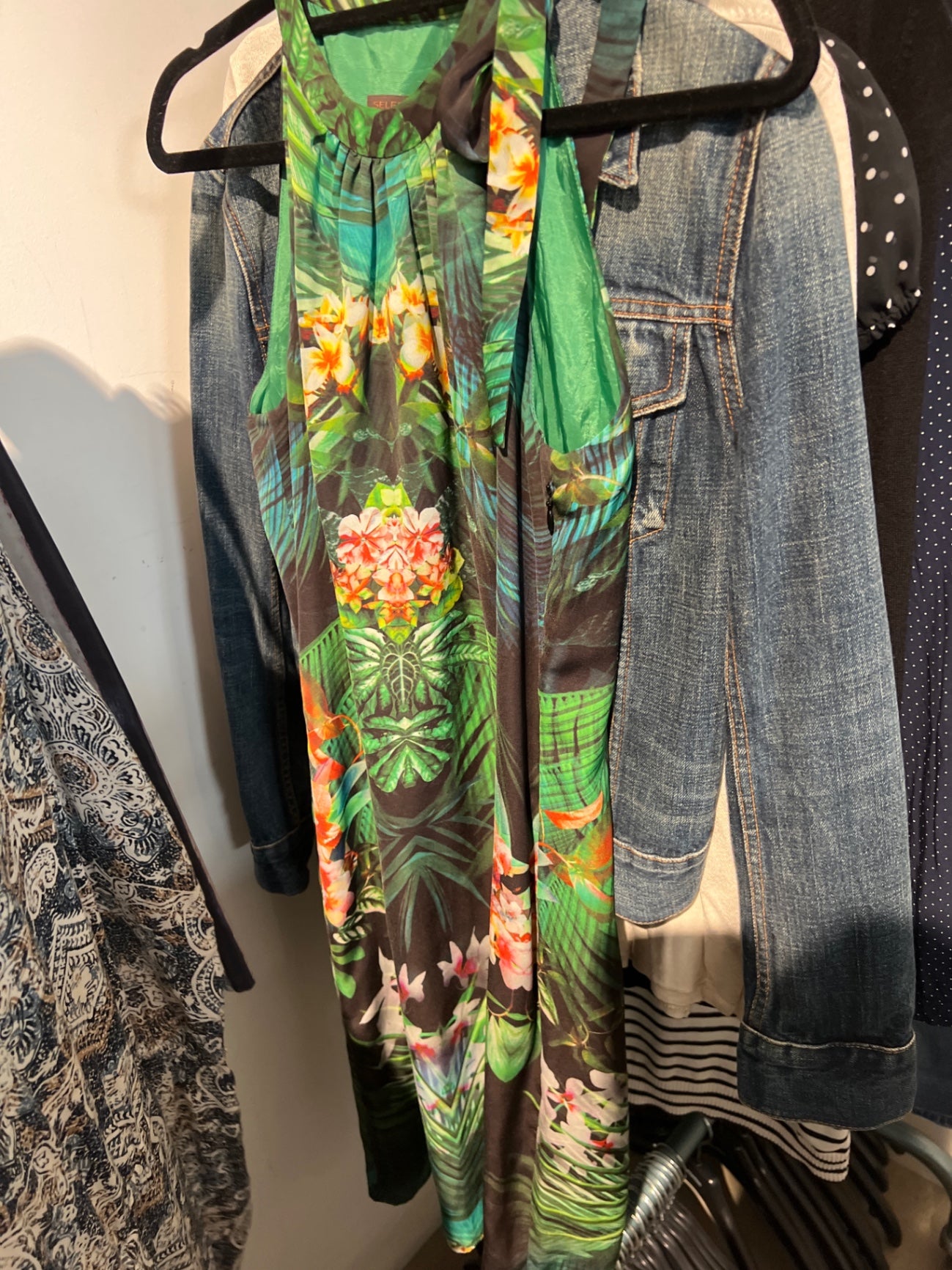 S. Oliver Kleid Grün und Schwarz Größe: S