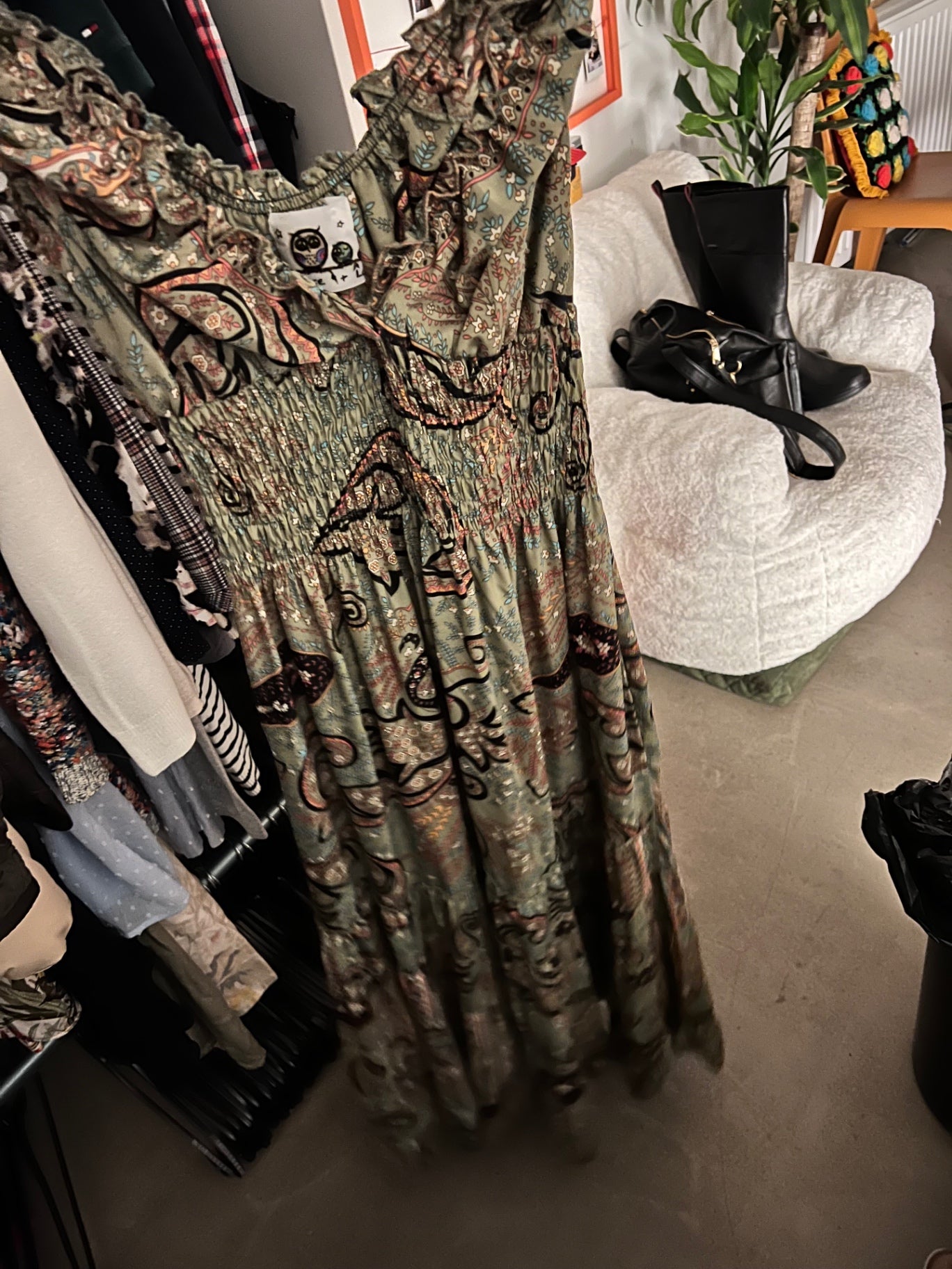 Owls Peace + Love Maxikleid Grün Größe: M