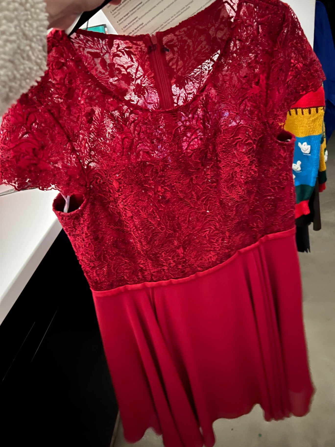 Ascia Cocktailkleid Rot Größe: 46