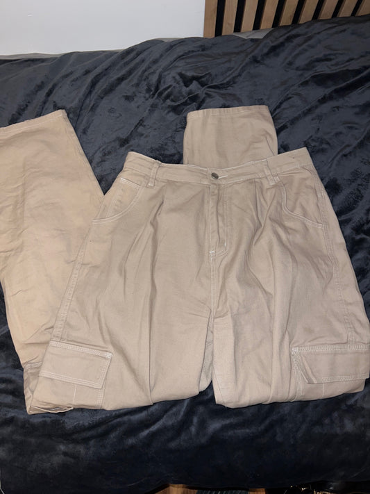 Cargo-Jeans Beige Größe: 42 / XL