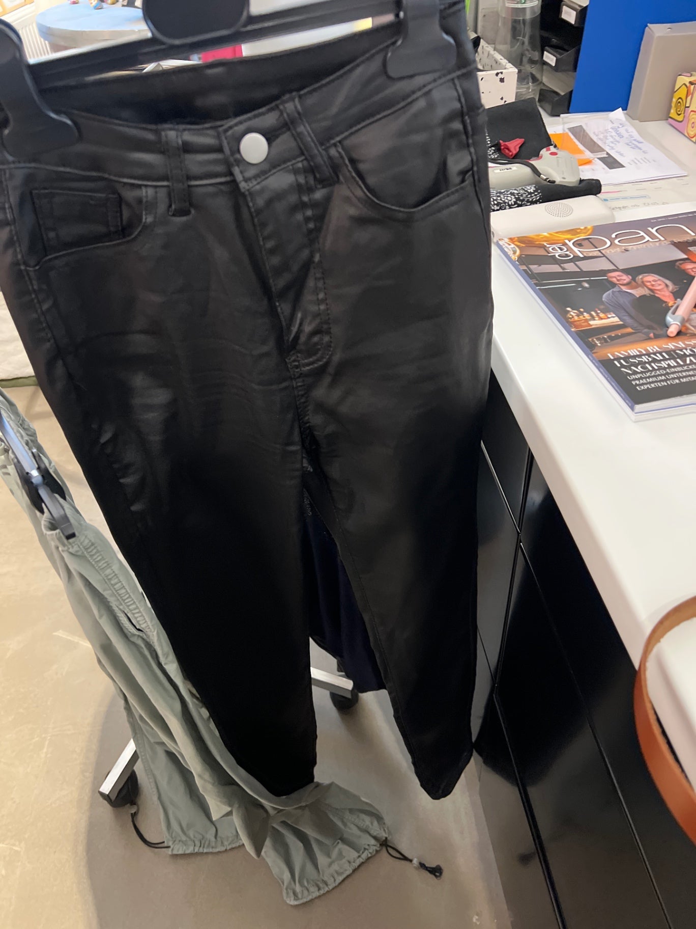 Kunstleder Hose Schwarz Größe: S