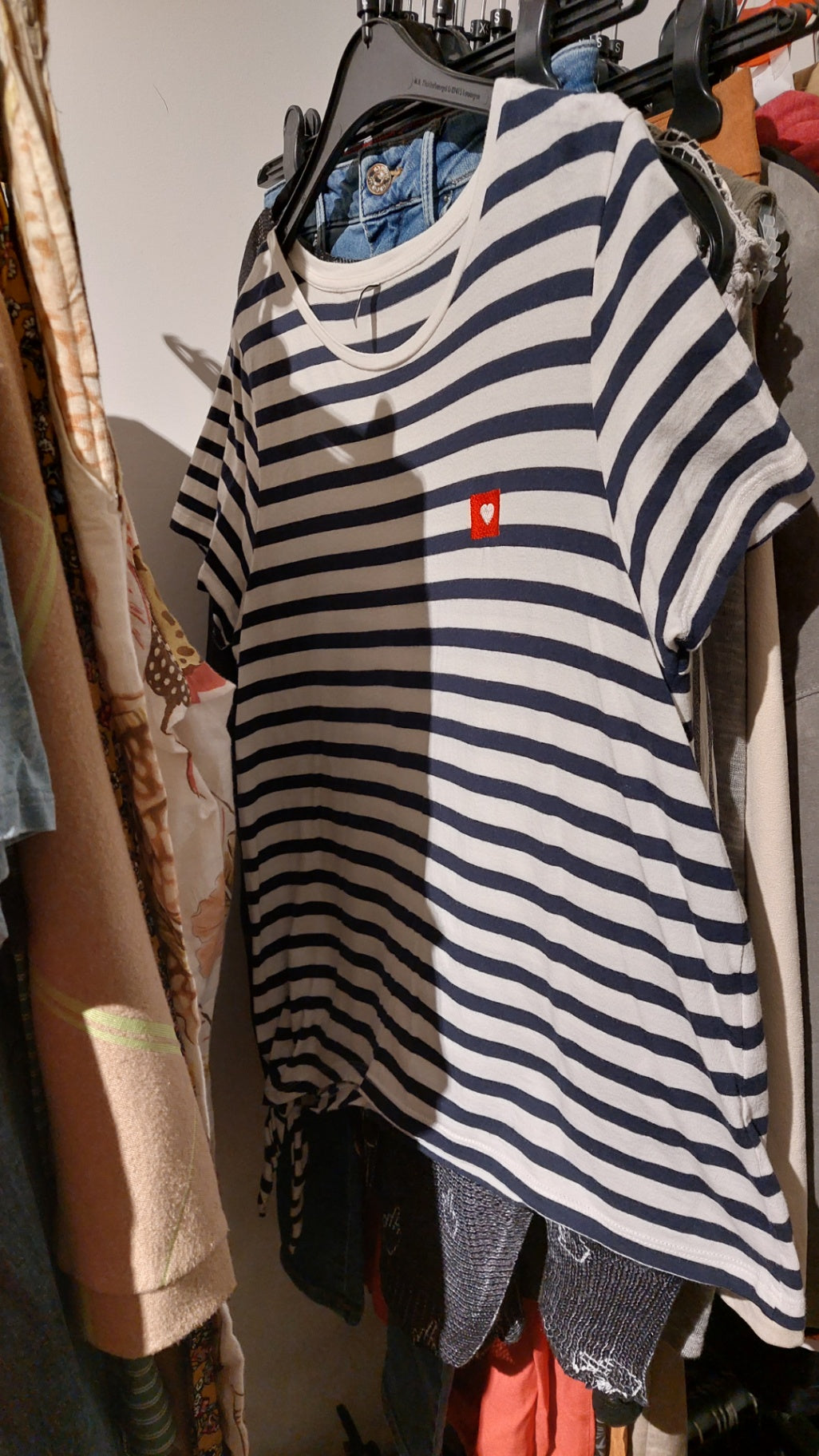 ONLY T-Shirt Blau-weiß gestreift Größe: L