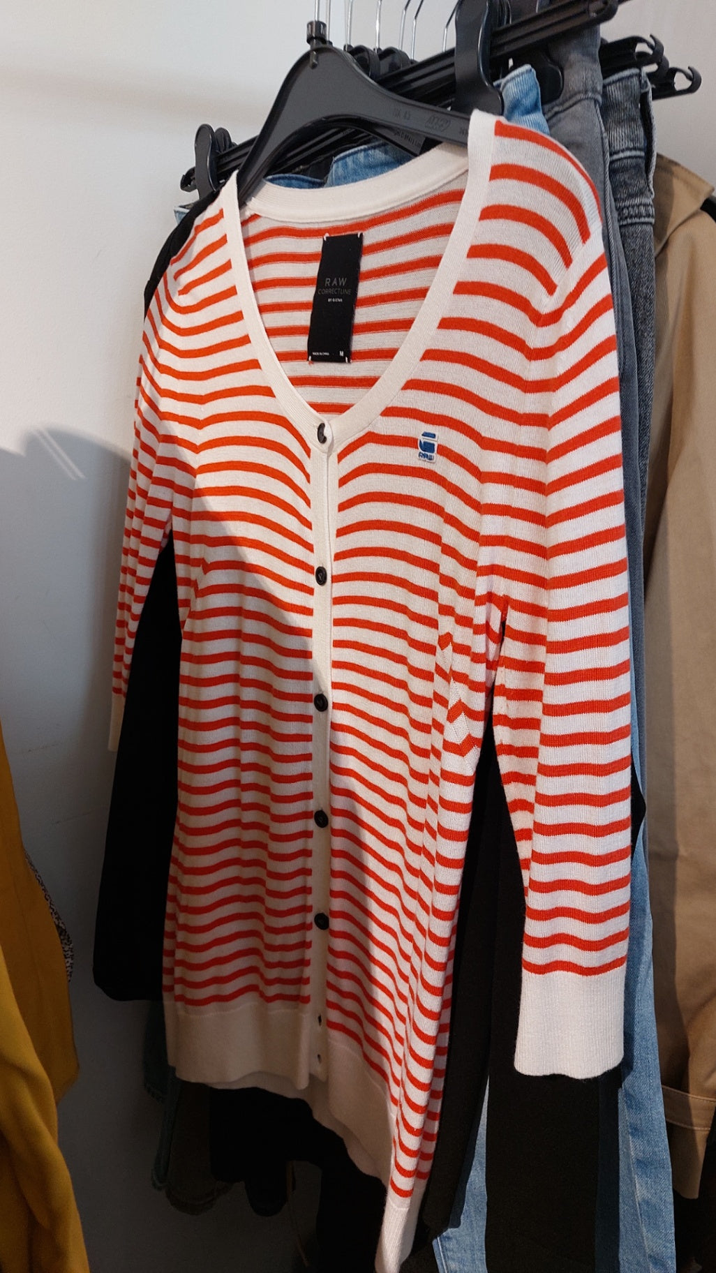 G-Star RAW Strickjacke Rot-Weiß Größe: M
