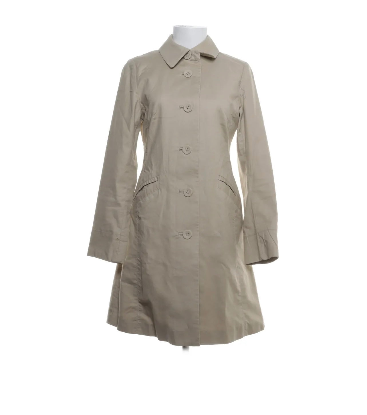 H&M Baumwolll-Mantel Beige Größe: 38
