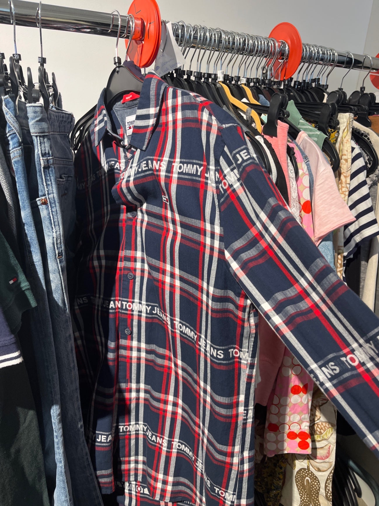 Tommy Jeans Hemd Blau und Rot Größe: S