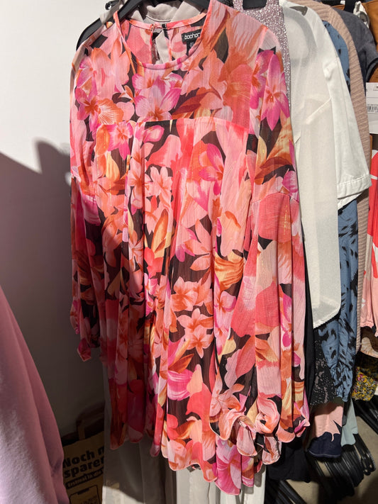 Boohoo Blusenkleid Rosa Größe: S
