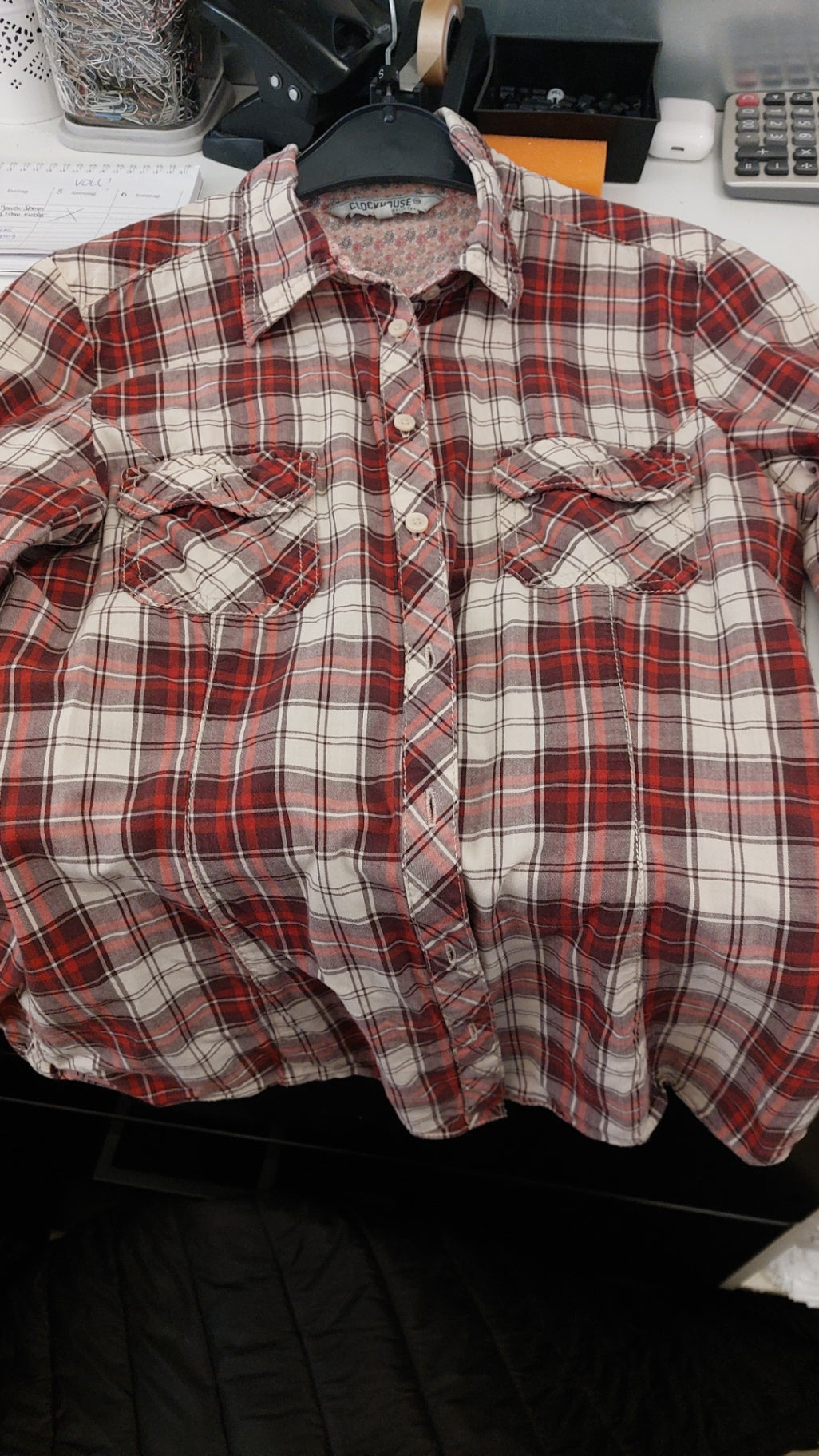 Clockhouse Bluse Rot und Weiß Größe: S