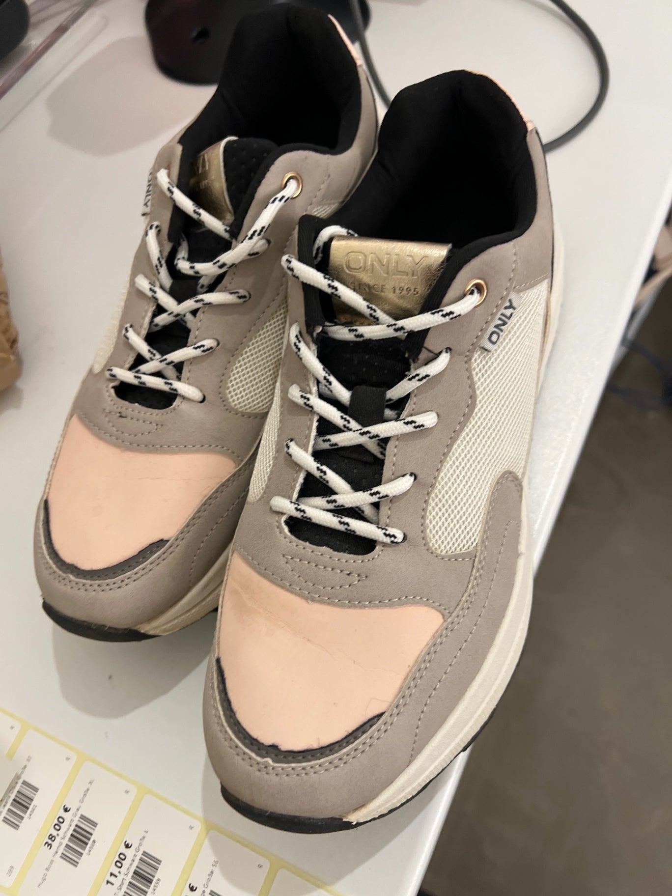 ONLY Sneaker Beige und Rosa Größe: 40