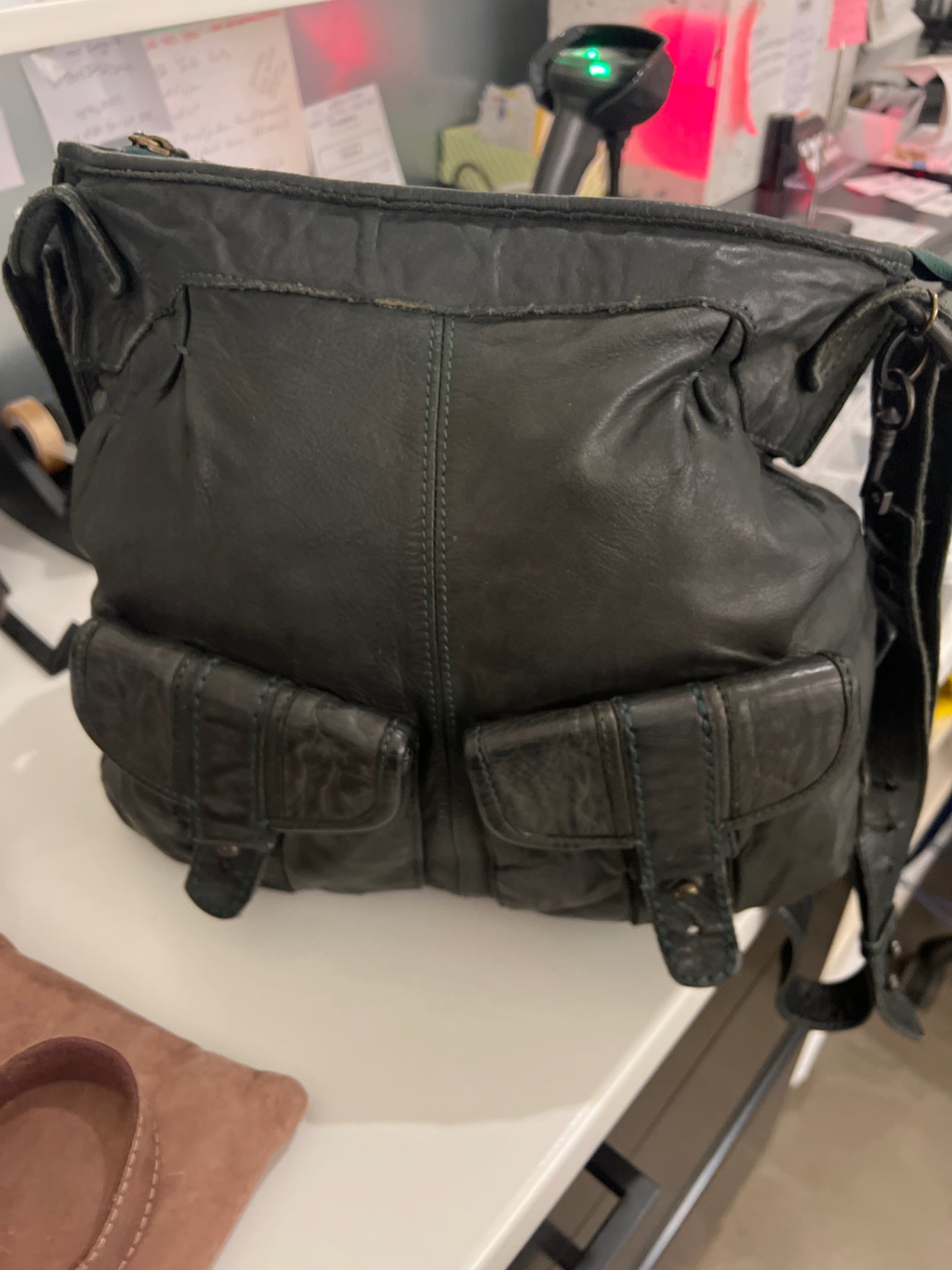 Aunts&Uncles Leder Tasche Dunkelgrün 