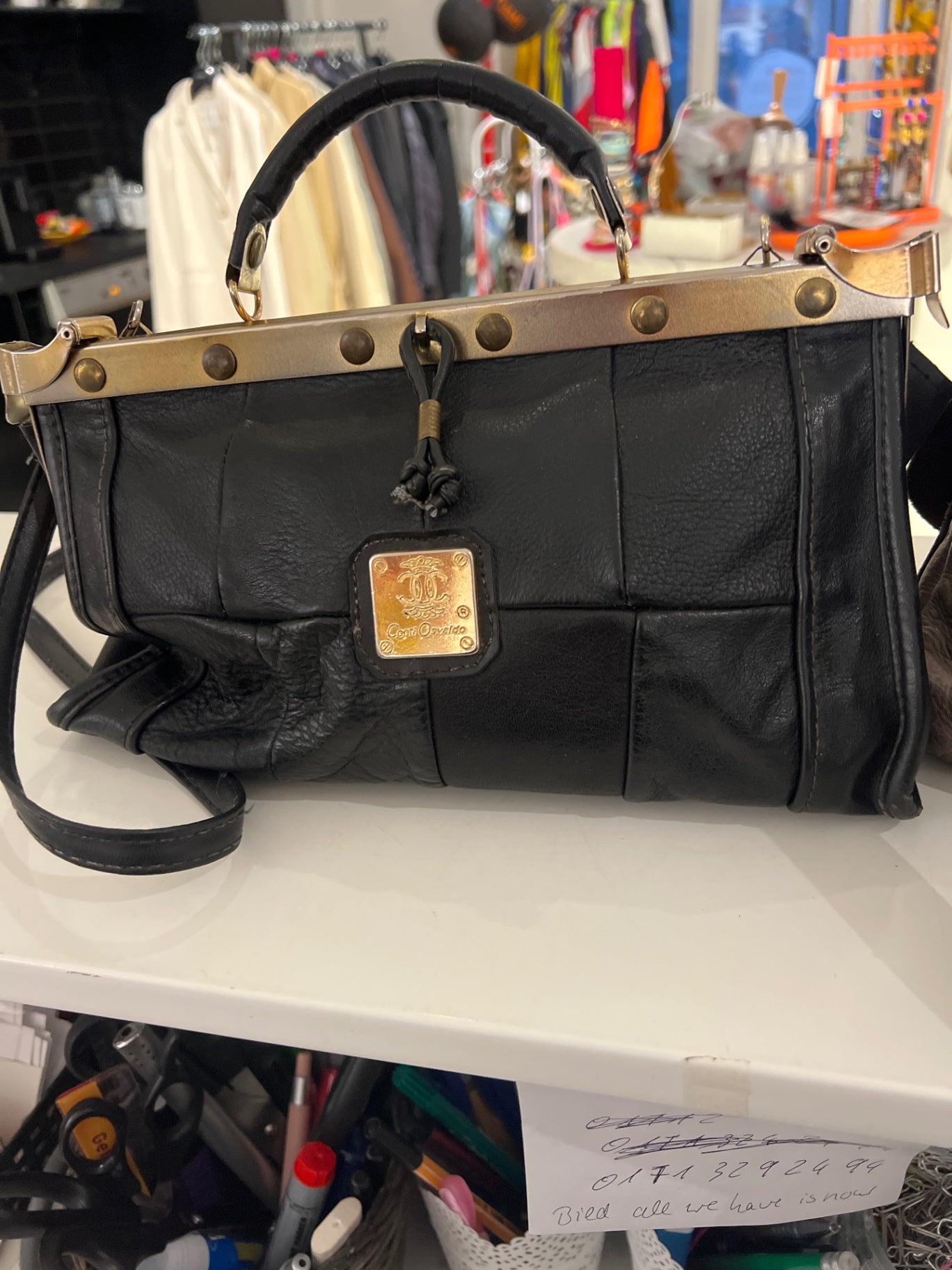 Conti Osvaldo Vintage Tasche Schwarz