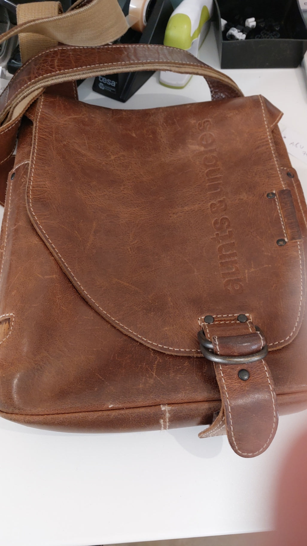 Aunts&uncles Leder Umhängetasche Braun