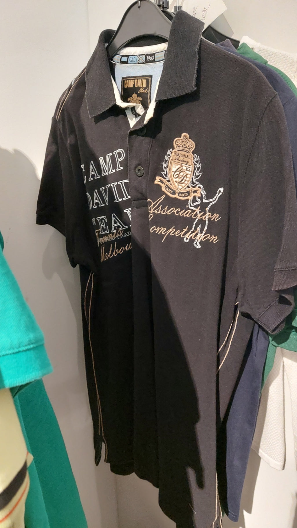Camp David Polohemd Schwarz Größe: L