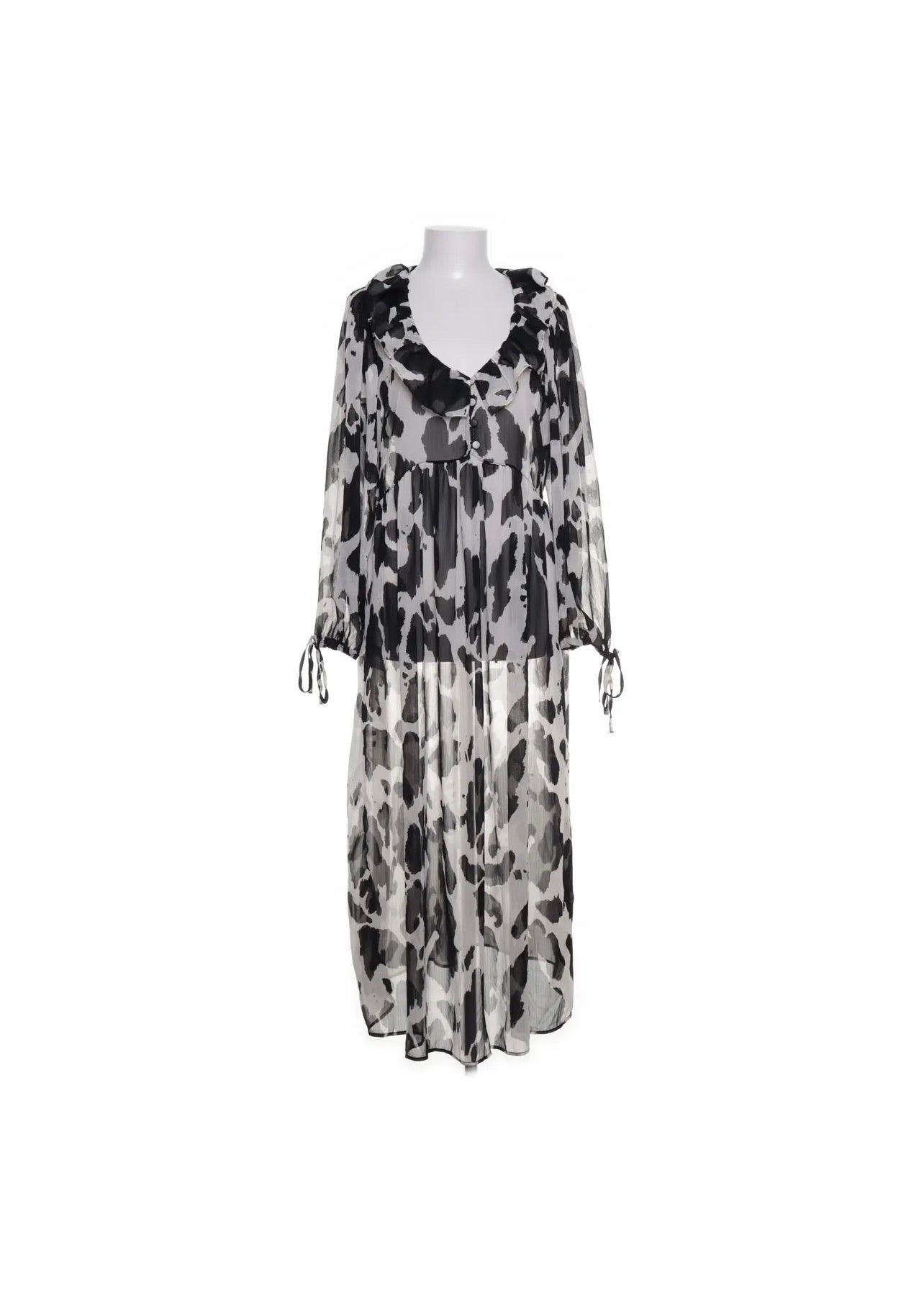 TOPSHOP Maxikleid Schwarz-Weiß Größe: M
