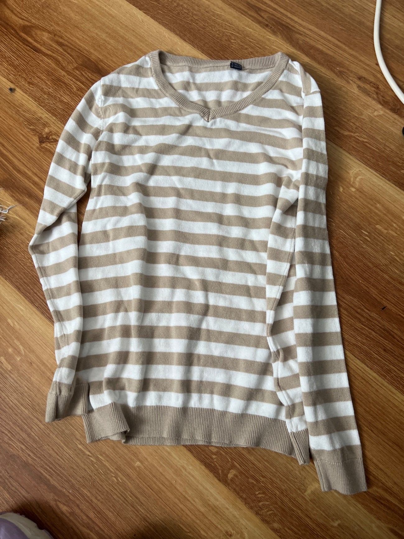 Viscose Pullover Beige gestreift Größe: S