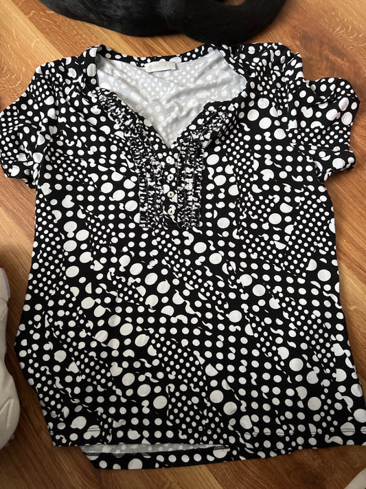 Bonita T-Shirt Schwarz und Weiß Größe: L