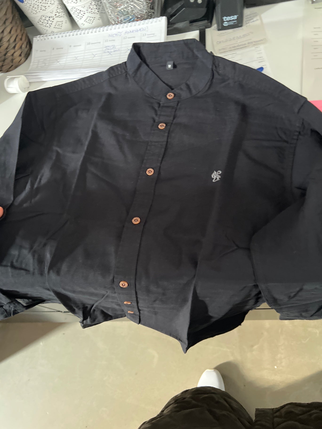 NEU! Basisdept. Hemd Schwarz Größe: M