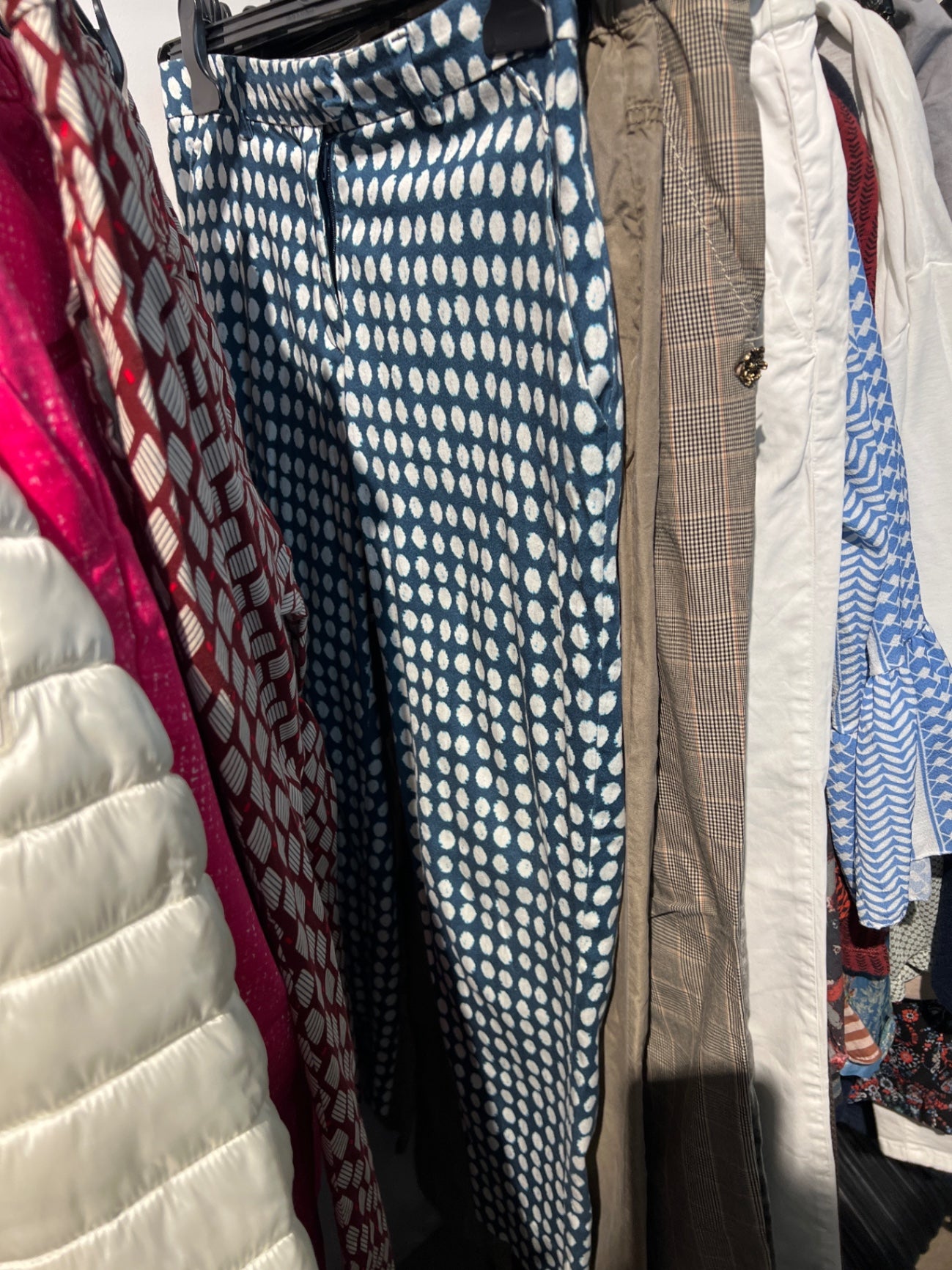 H&M Hose Blau mit weißen Punkten Größe: S