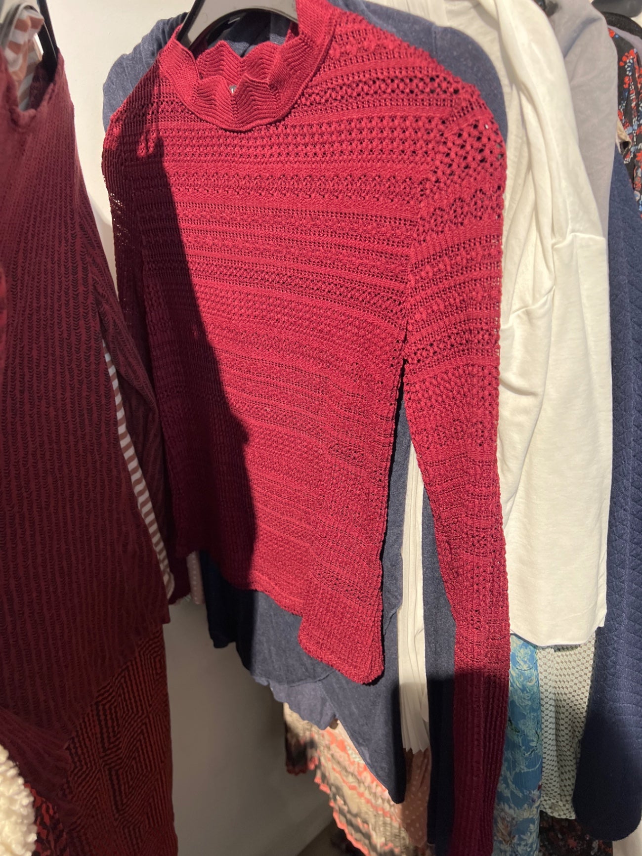 Zara Spitzenoberteil Dunkelrot Größe: M
