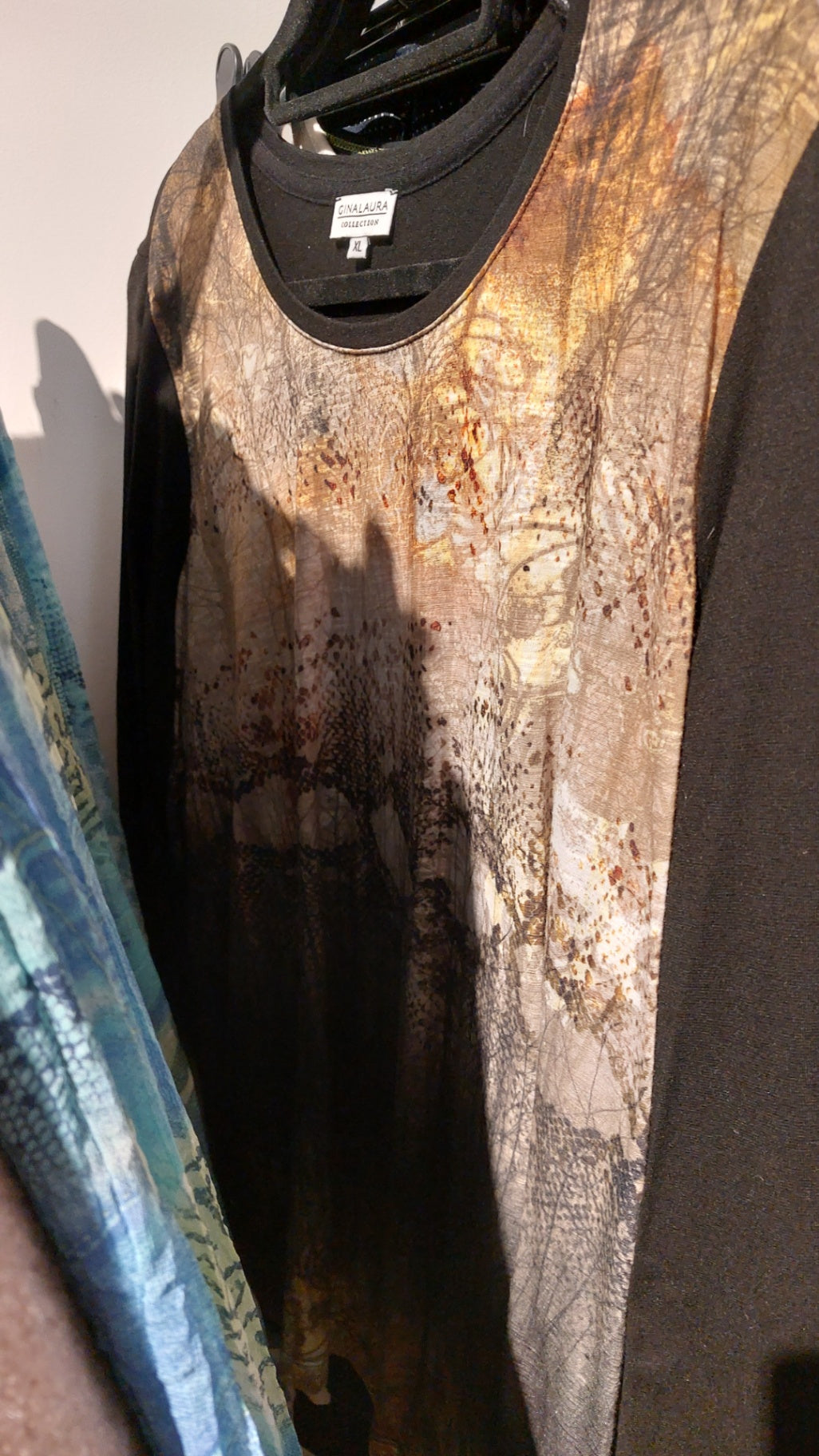 Gina Laura Shirt Schwarz/mehrfarbig Gr: XL