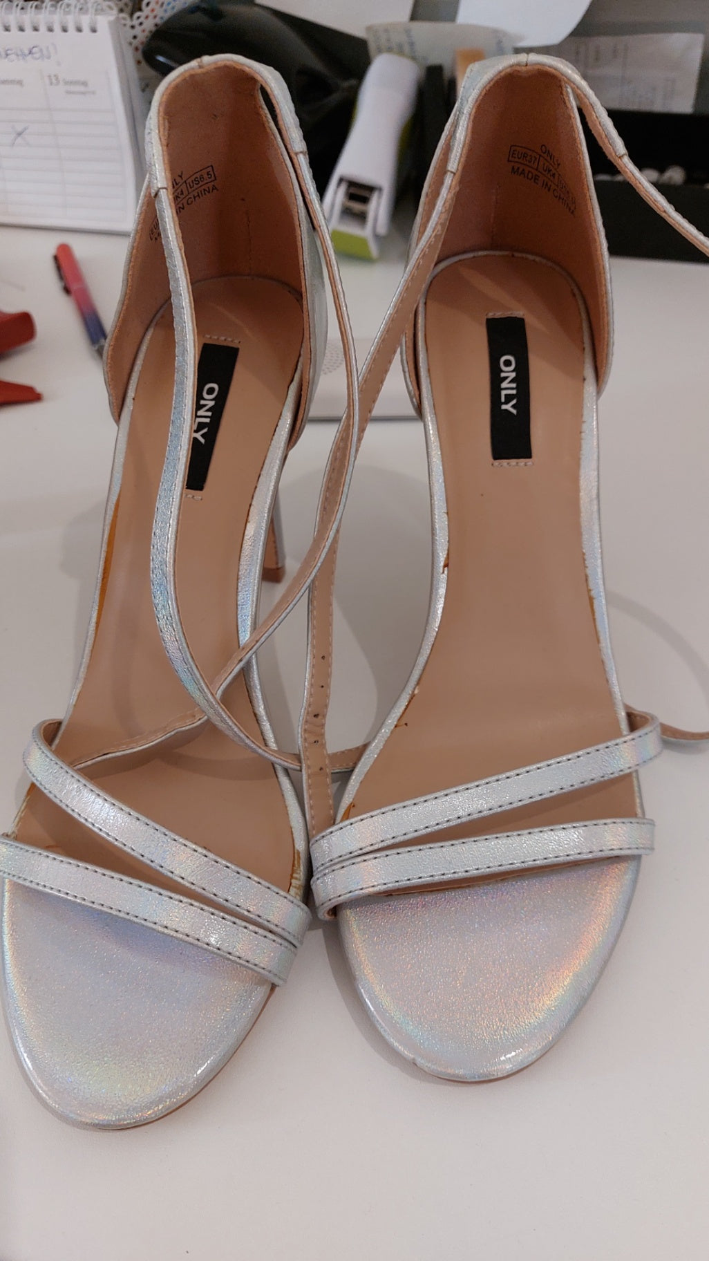 ONLY High Heels Silber Größe: 37