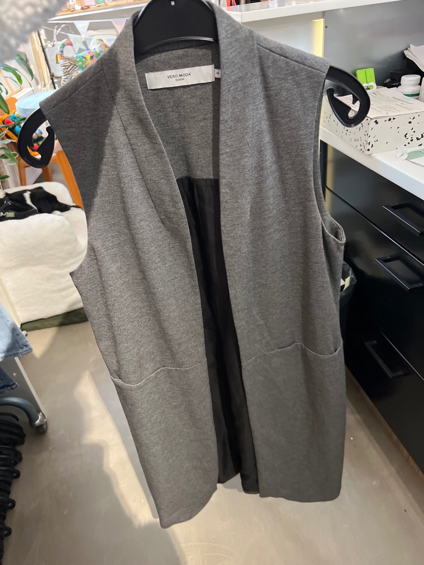 VERO MODA Weste Grau Größe: S