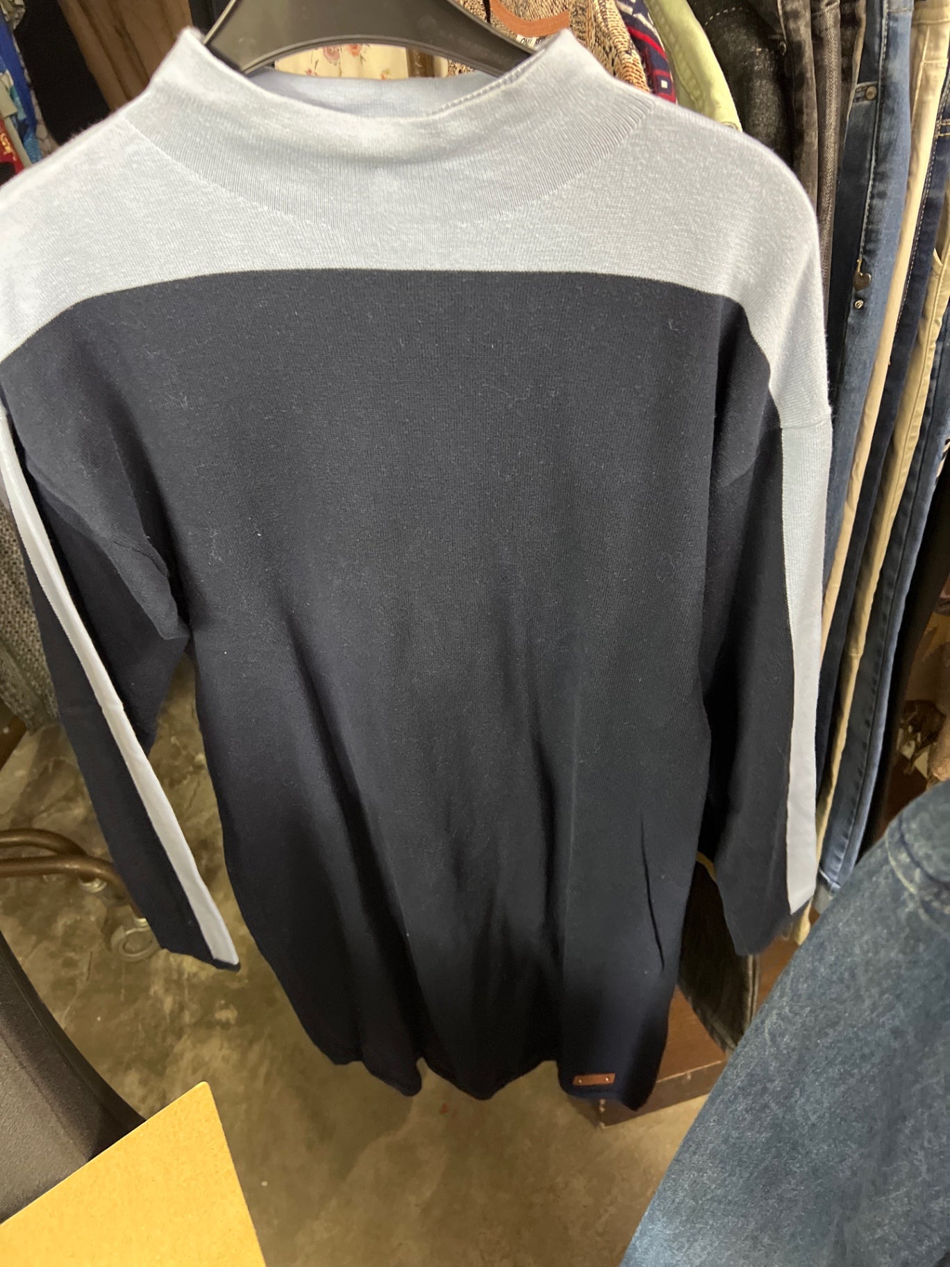 S‘questo Langer Pullover Dunkelblau Größe: S