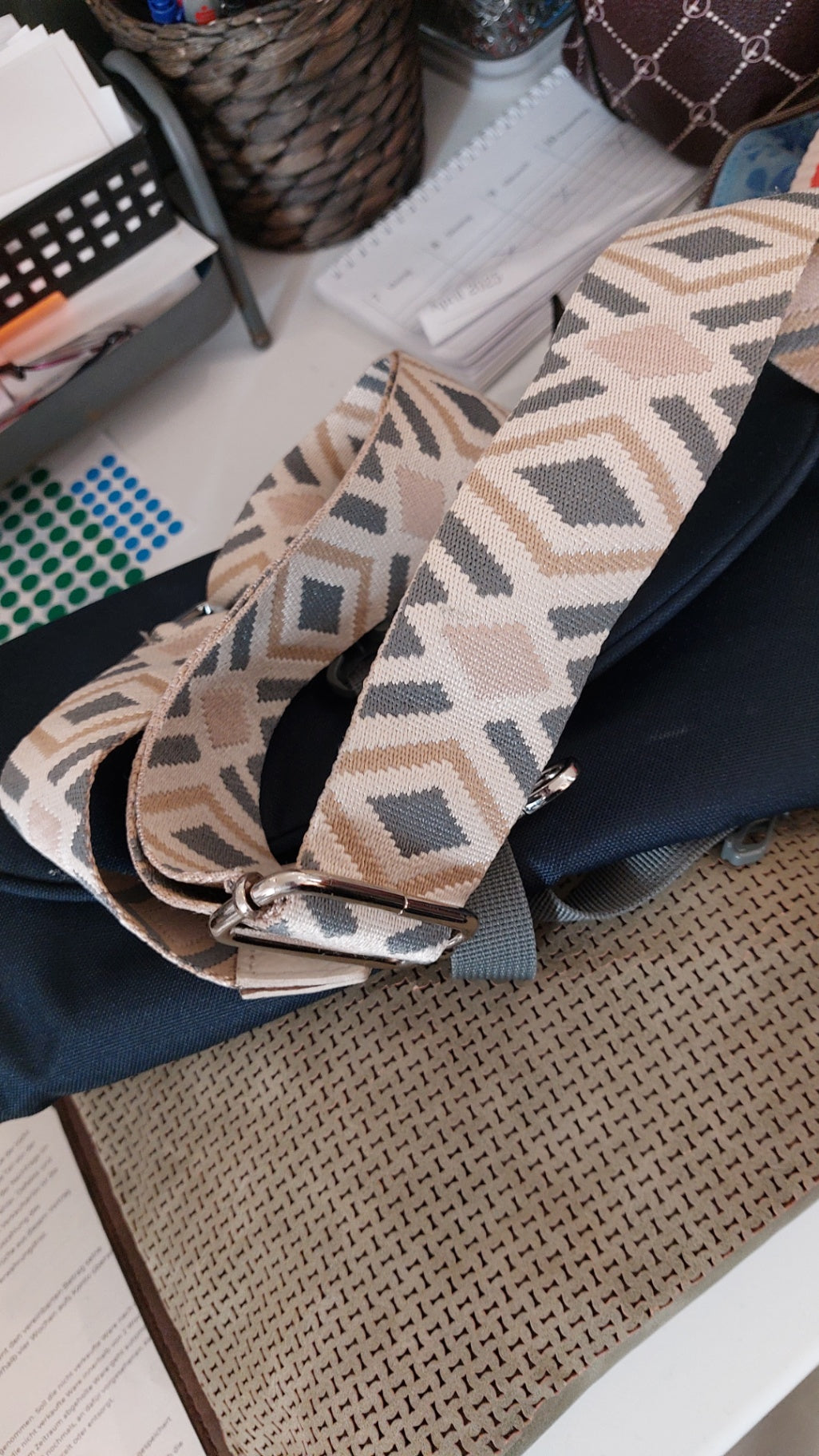 Taschengurt Blau und Beige