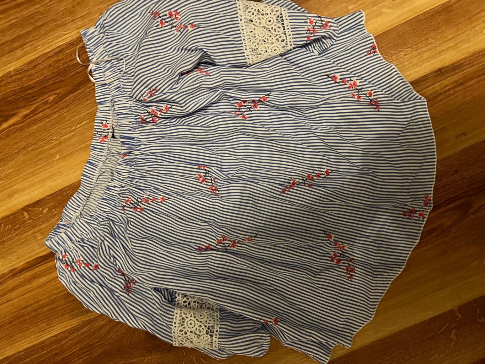 Bluse Blau weiße Streifen Größe: L