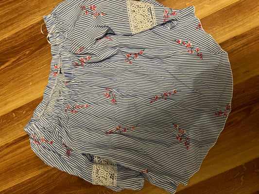 Bluse Blau weiße Streifen Größe: L