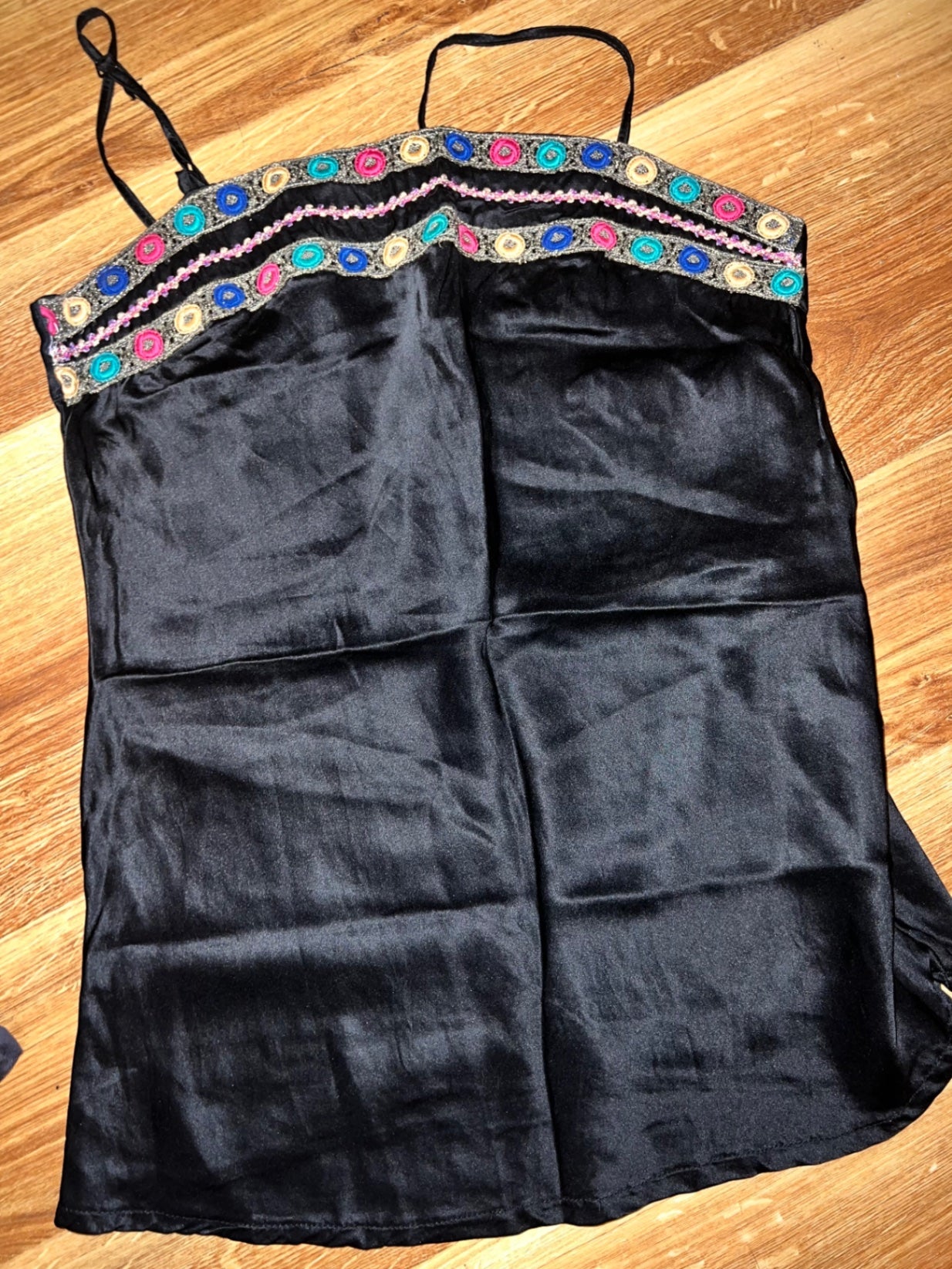 Satin Top Schwarz Größe: S