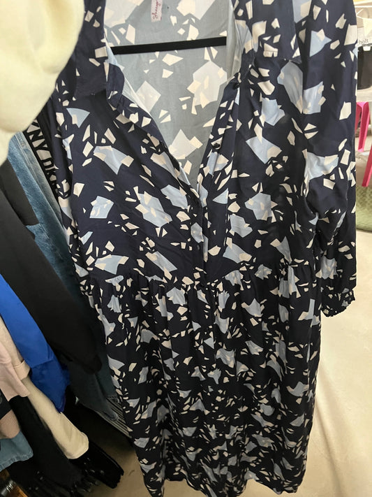 Sheego Kleid Navy Blau Größe: 50