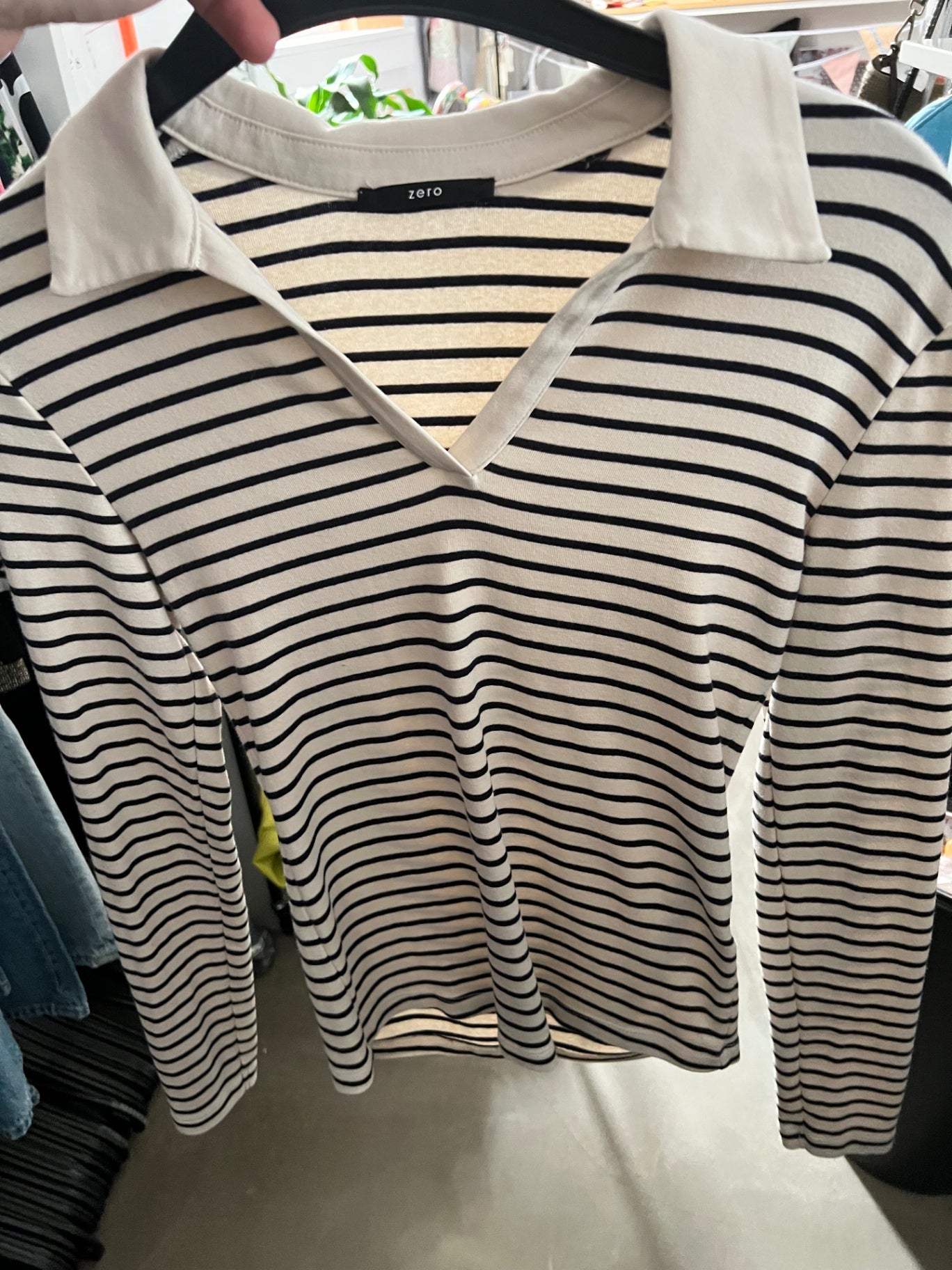 Zero Langarmshirt Streifen Größe: XS