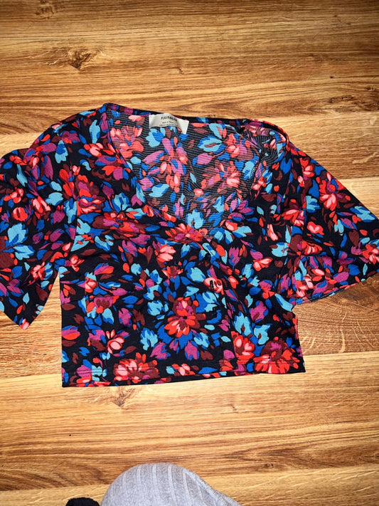 Pull&Bear Tshirt Blumenmuster Größe: S