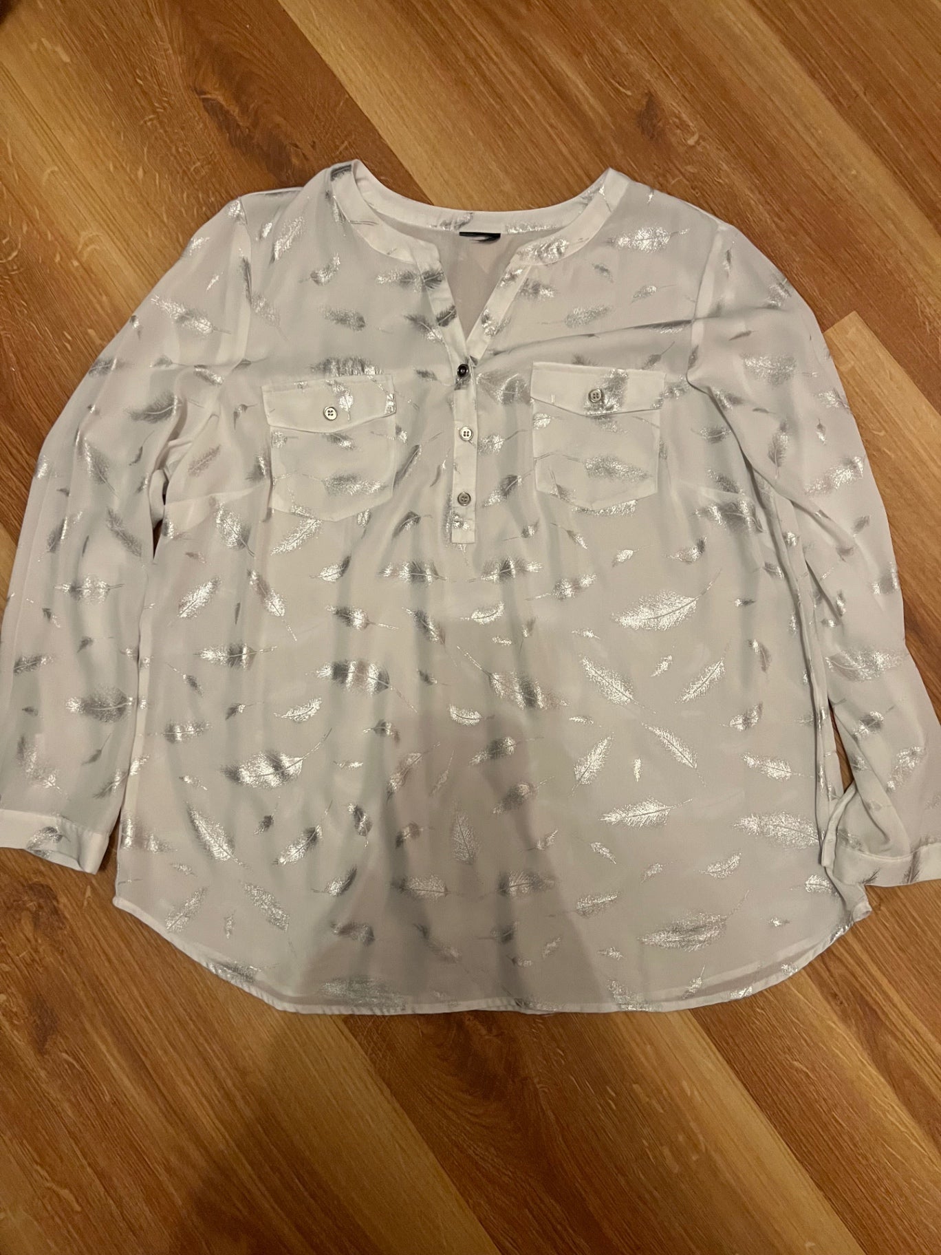 Bluse Weiß silber Größe: L