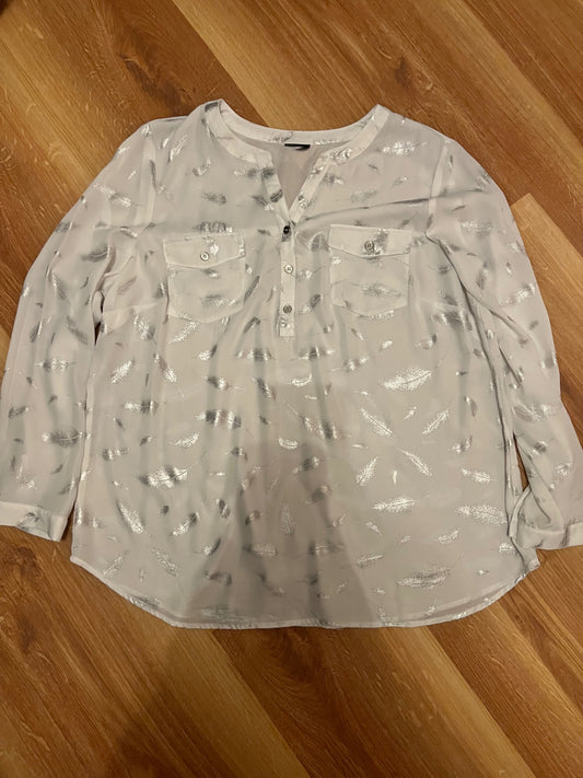 Bluse Weiß silber Größe: L
