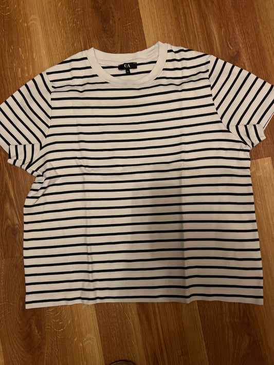 CA T-Shirt Weiß Streifen Größe: XL