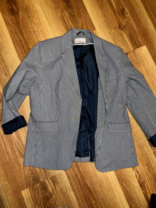 sheego Blazer Blau-weiß gestreift Größe: 44