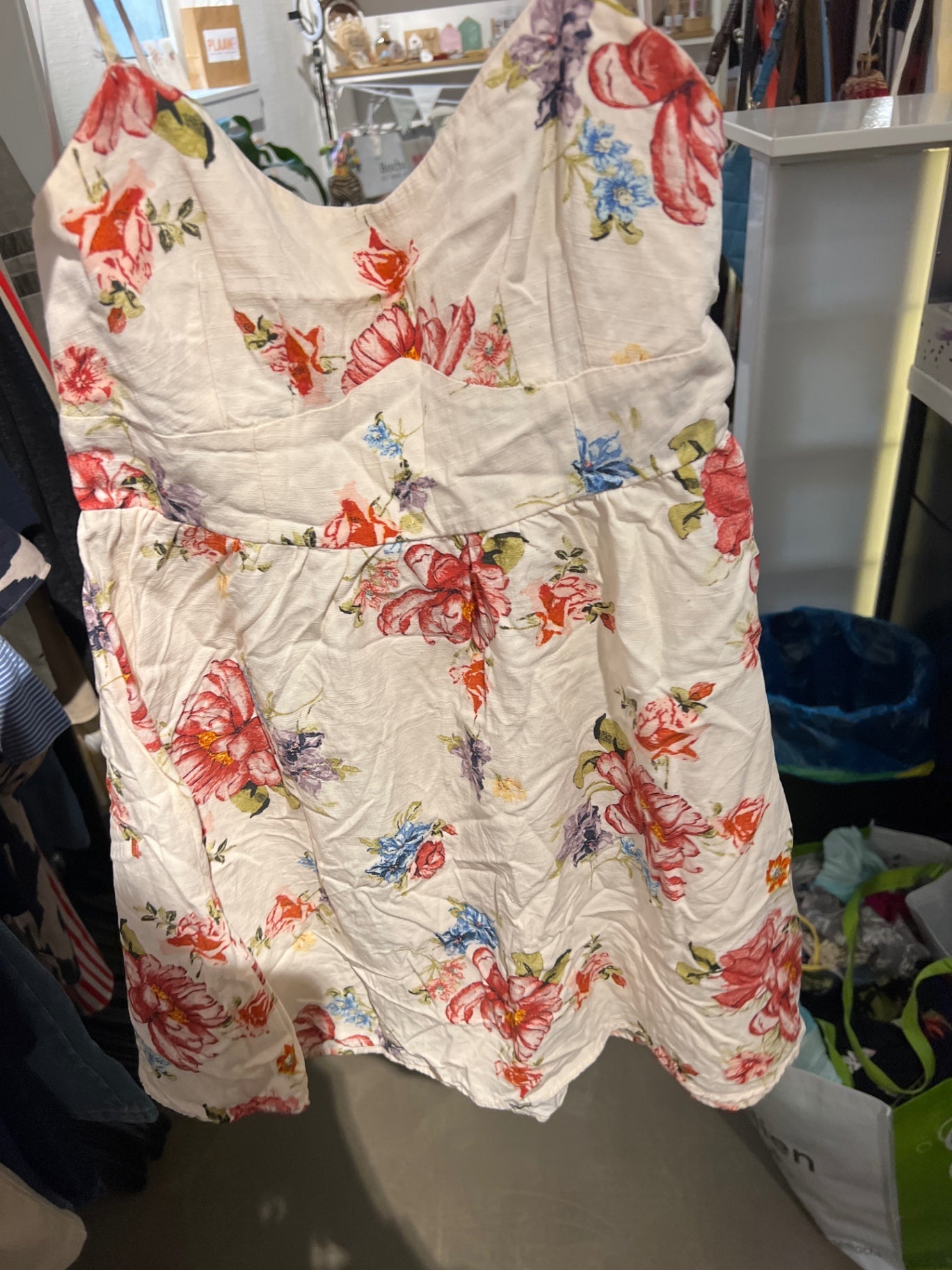Zara Top Weiß mit  floralen Muster Größe: S