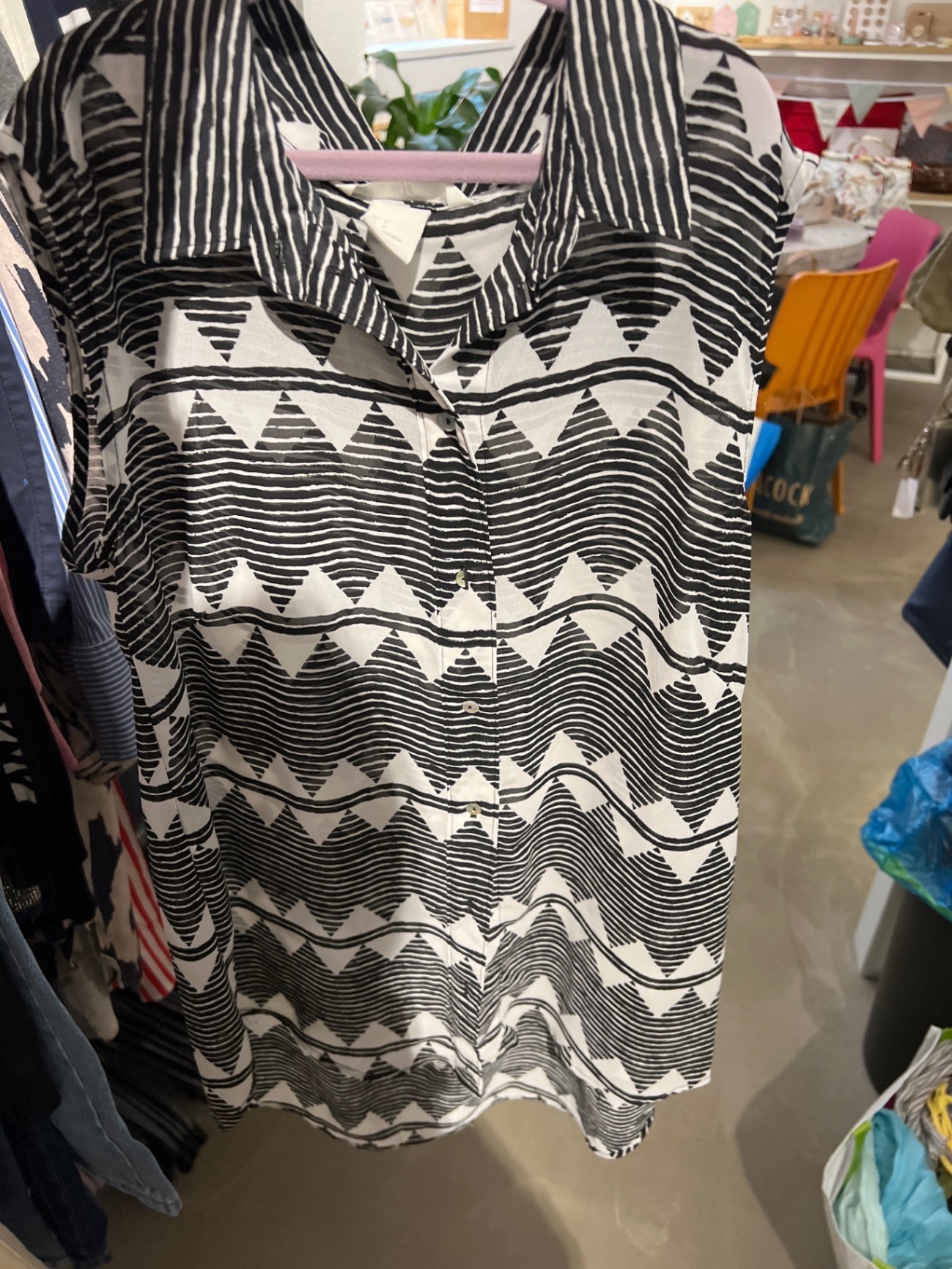 H&M Bluse Schwarz und Weiß Größe: XS