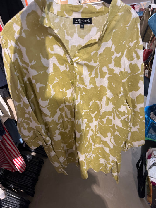 Swish Leinen Bluse Größe: XXL