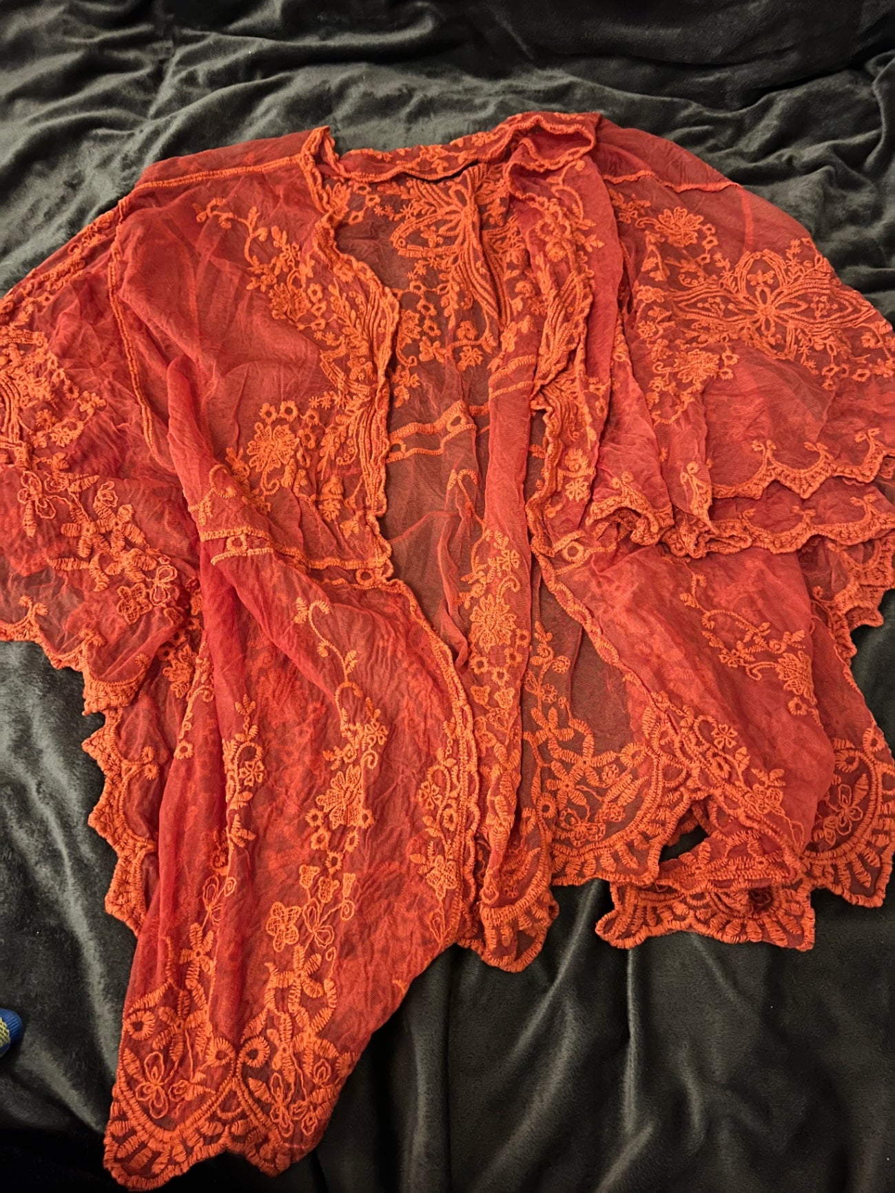 Spitzenjacke Rot Größe: M