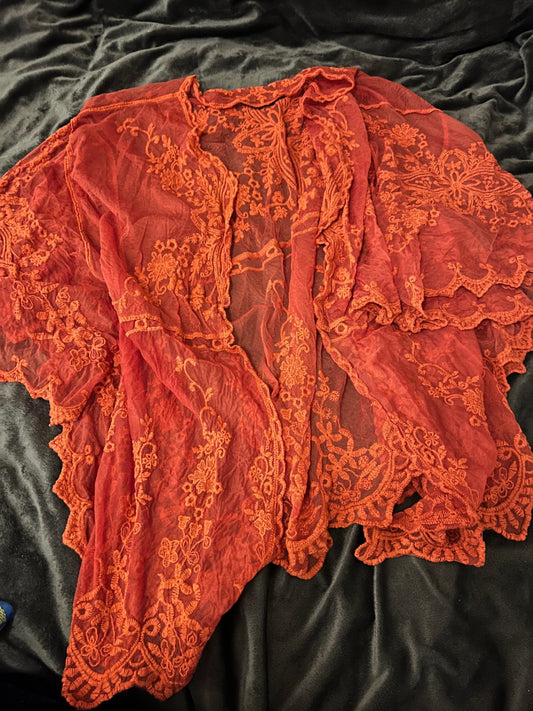 Spitzenjacke Rot Größe: M