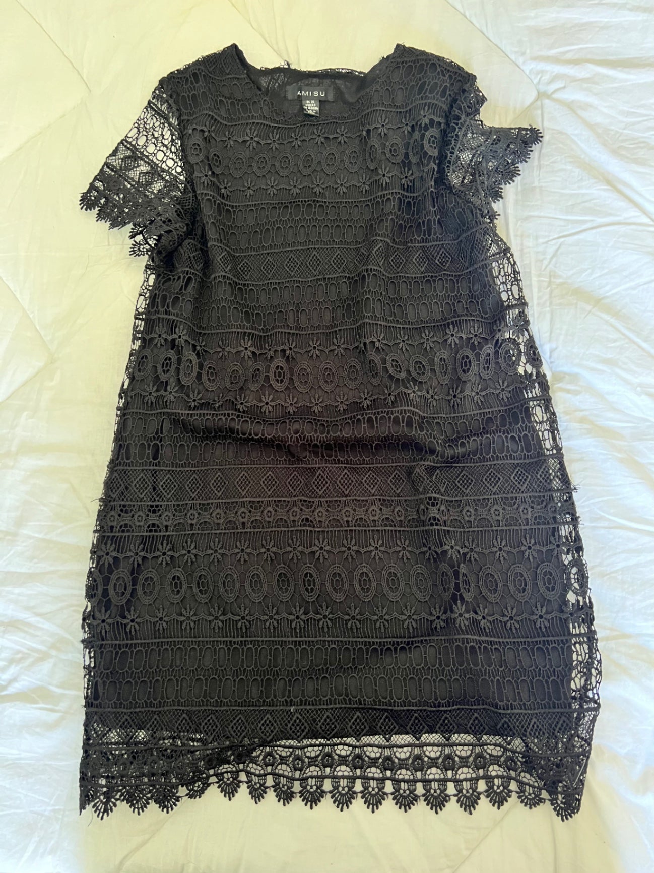 AMISU Cocktailkleid Schwarz Größe: S