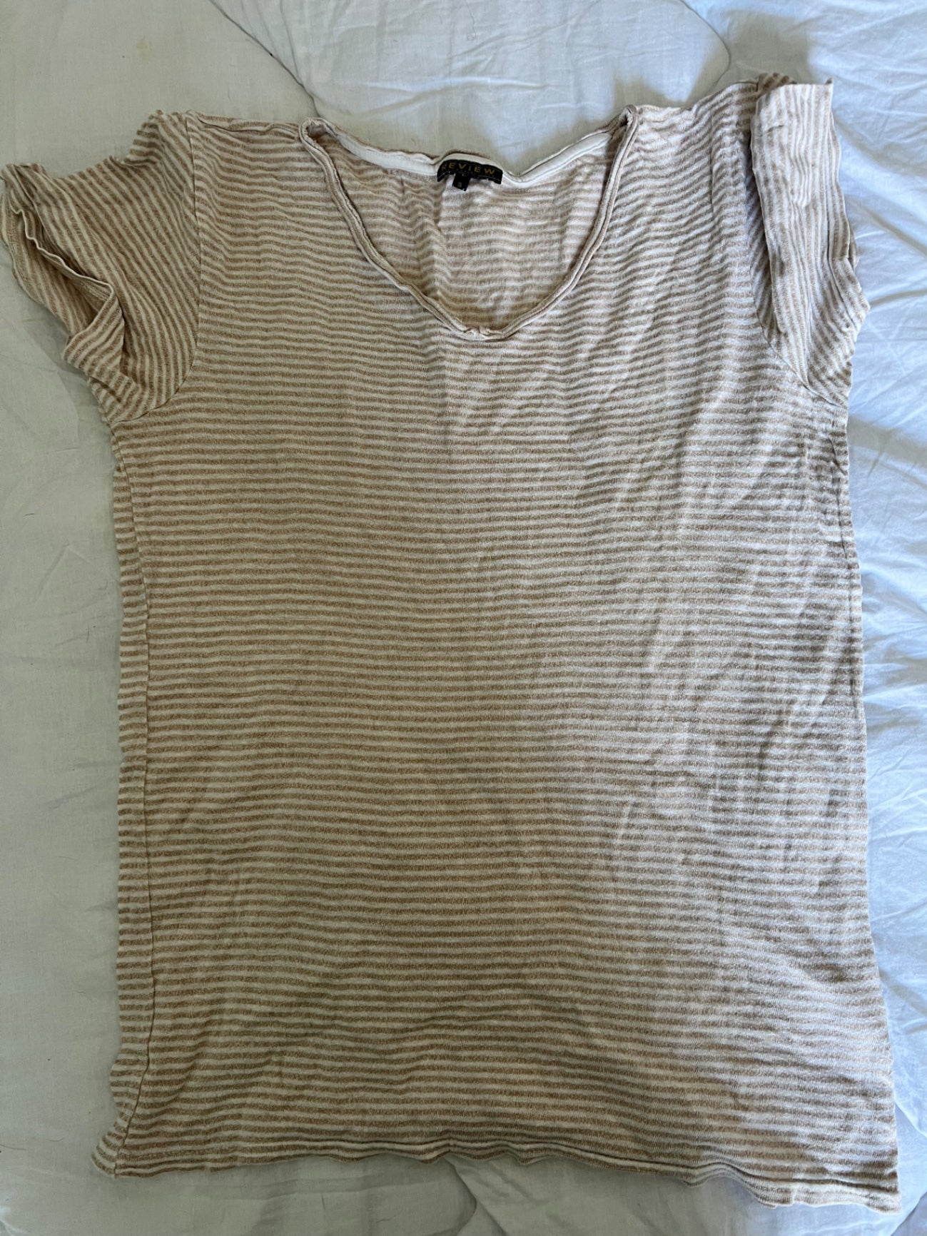 Review T-Shirt Beige Streifen Größe: S