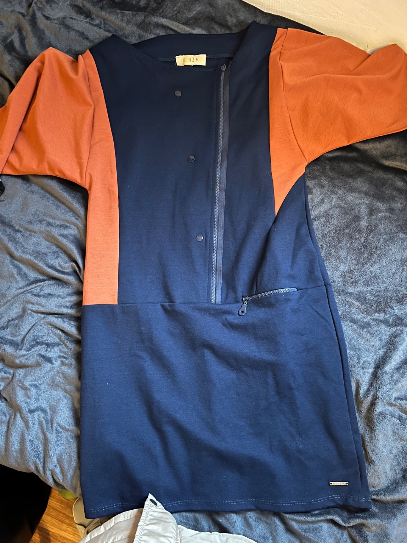 Ginza Kleid Blau und Orange Größe: M