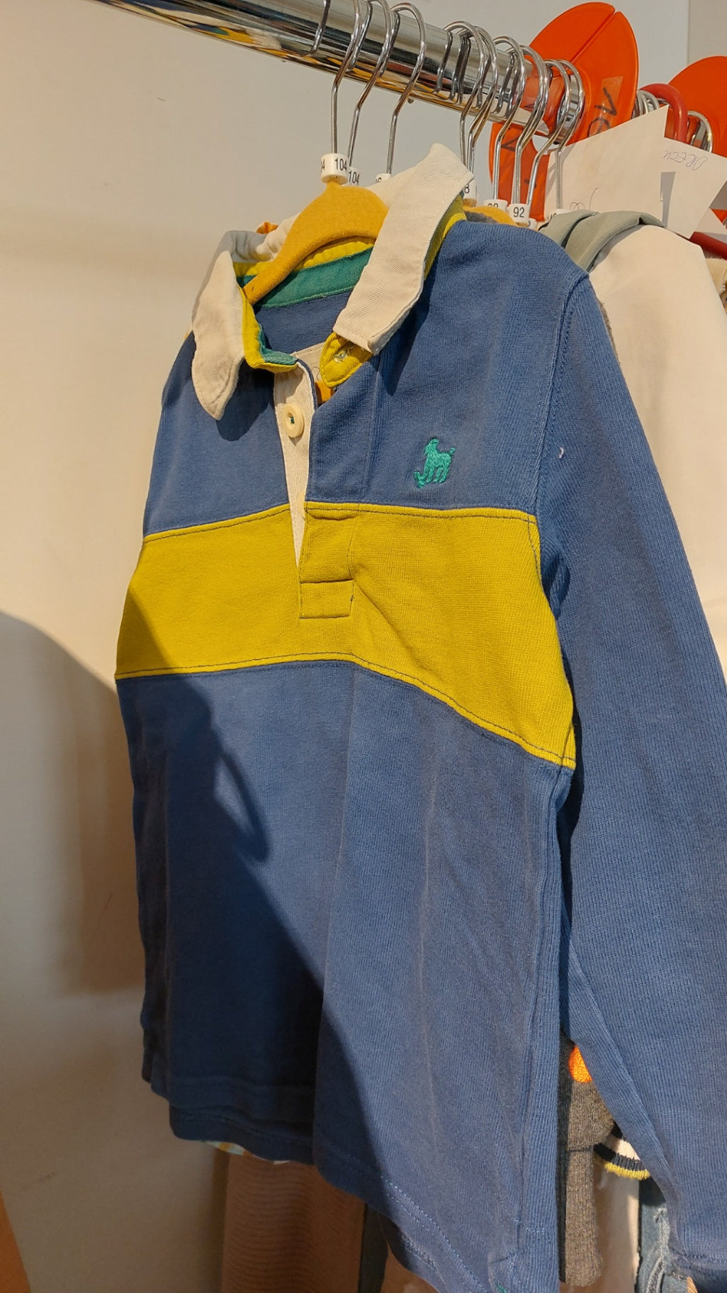 MiniBoden Poloshirt Blau/Gelb Größe: 104